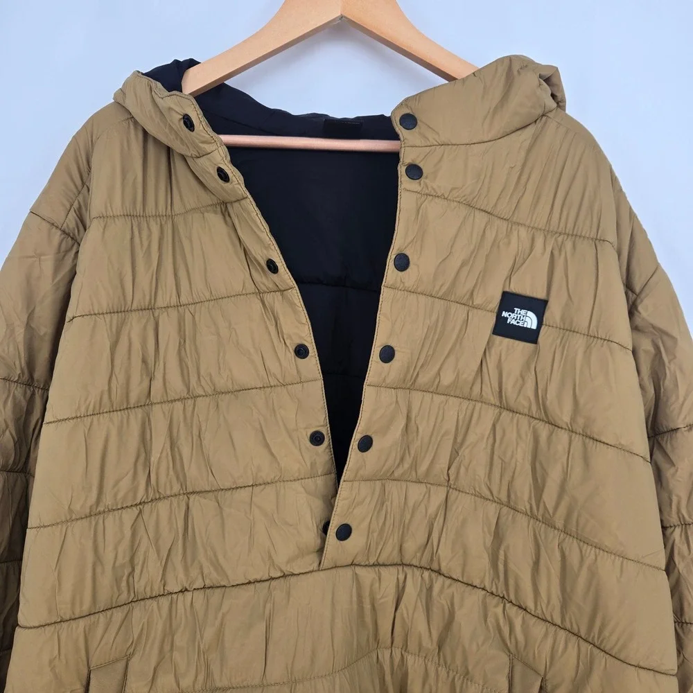 The North Face Mens XXL Fallback Insulated Puffer Hoodie Ski Jacket Brown Winter